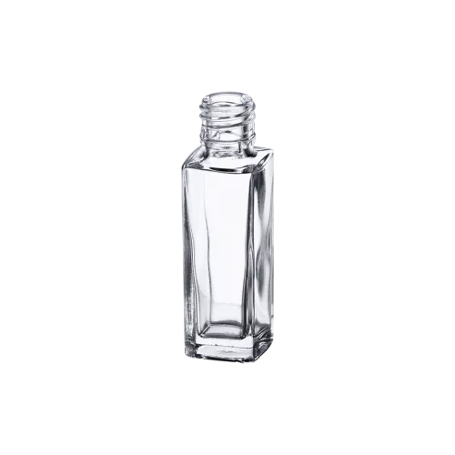 0.17oz/5ml 13-415 Clear Glass Slim Rectangle Cosmetic Bottle with Premium Heavy Base for Trial Skincare & Sample Perfumes