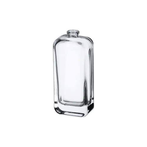 1.7oz/50ml FEA 15 Clear Glass Rounded Rectangle Perfume Bottle with Crimp Neck for Fine Fragrance & Cologne