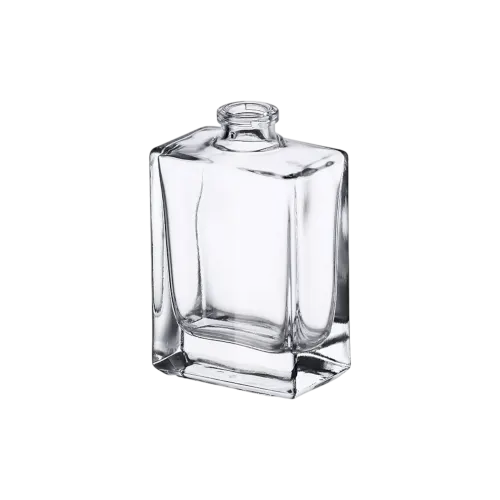 1oz/30ml FEA 15 Clear Glass Square Perfume Bottle with Premium Heavy Base & Crimp Neck for Fine Fragrance & Cologne