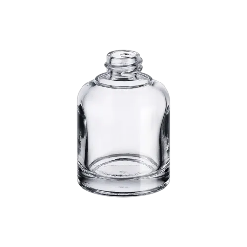 1oz/30ml 18-410 Clear Glass Boston Round Cosmetic Bottle with Premium Heavy Base for Foundation, Perfume, & Serums