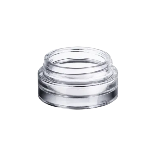 1oz/30ml 52-400 Clear Glass Low-Profile Jar with Premium Heavy Base - Wide Mouth