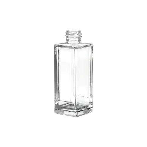 1.7oz/50ml 20-415 Tall Clear Glass Rectangle Cosmetic Bottle with Premium Heavy Base for Perfumes, Serums, & Foundation