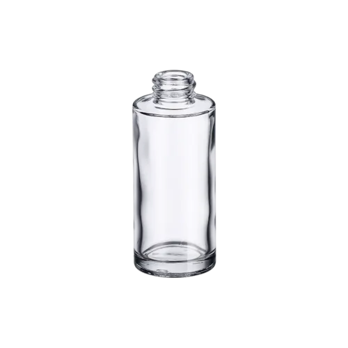 1oz/30ml 18-410 Clear Glass Cylinder Cosmetic Bottle for Foundation, Perfume, & Serum