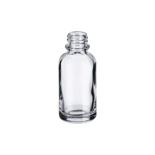 1oz/30ml 20-415 Clear Glass Round Dropper Bottle for Serums, Perfume, & Foundation