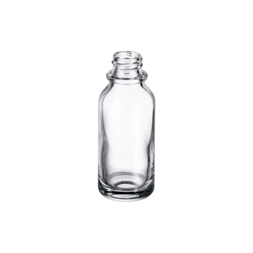 0.7oz/20ml 18-410 Clear Glass Round Dropper Bottle with Heavy Base