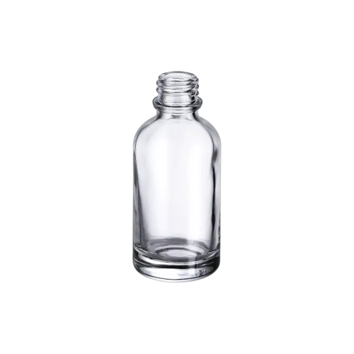 1.7oz/50ml 18-410 Clear Glass Round Dropper Bottle with Heavy Base