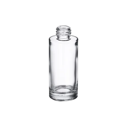 1.7oz/50ml 18-415 Clear Glass Cylinder Bottle with Premium Heavy Base for Serum, Foundation, & Perfumes