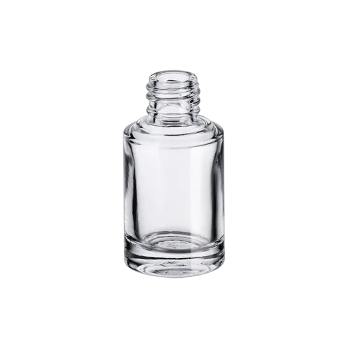 0.5oz/15ml 18-415 Clear Glass Cylinder Nail Polish Bottle with Premium Heavy Base