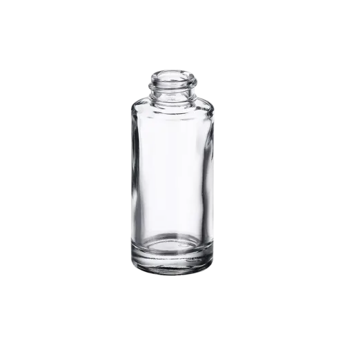 0.7oz/20ml 18-400 Clear Glass Cylinder Cosmetic Bottle with Premium Heavy Base for Serums, Foundation, & Perfume