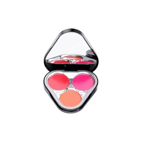 4g 3-Pan ABS Geometric Triangle Eyeshadow Palette with Mirror