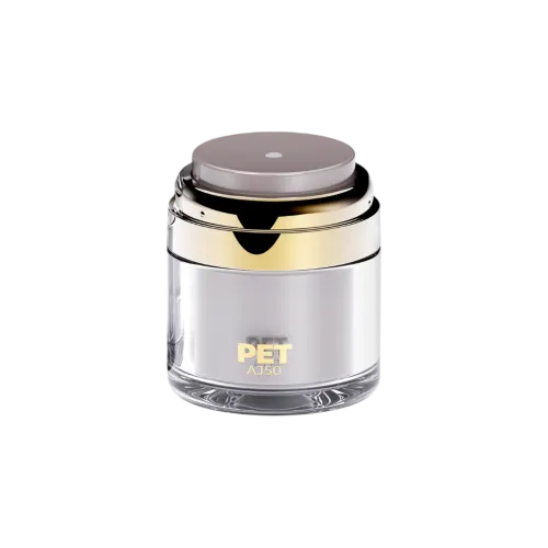 1.7oz/50ml Refillable PET Airless Jar with Refillable Insert & Hygienic Touch Pump, Available with PCR Plastic