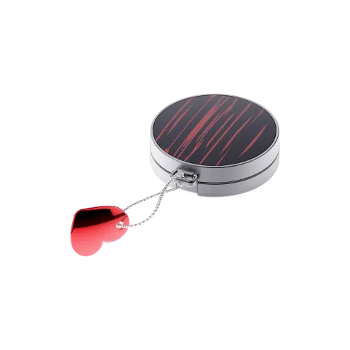 15g Refillable ABS Round Cushion Compact with Keyring Attachment Loop & Custom Keychain