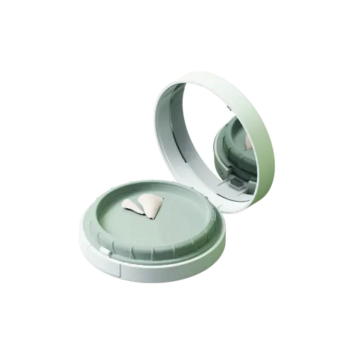 20g Refillable ABS Round Grinding Compact with Built-In Grinding Dial Mechanism & Mirror