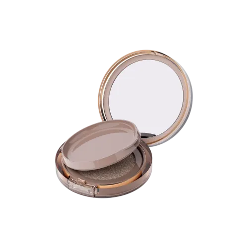 15g Round Refillable PETG & ABS Cushion Compact with Thick-Wall Deep-Look Clear Lid, Mirror & Anti-Swell Refill Inner Case