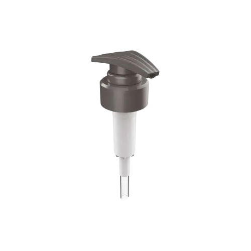 33-410 Smooth PP Lotion Pump with Ridged Triangular Head, 4cc High-Viscosity Dosage with External Spring Design