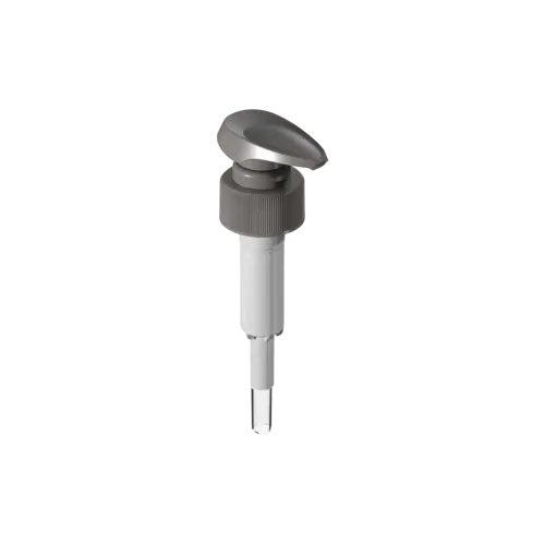 33-410 Ribbed PP Lotion Pump with Ergonomic Scoop Head, 4cc High-Viscosity Dosage with External Spring Design