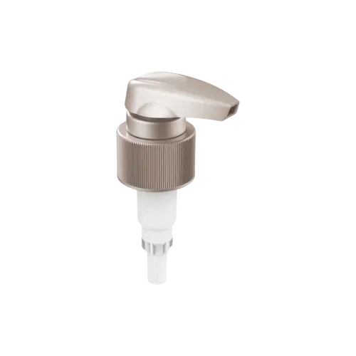 24-410 Ribbed PP Lotion Pump with Curved Head, 2cc Dosage