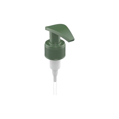 28-410 Ribbed PP Lotion Pump with Curved Head, 2cc Dosage