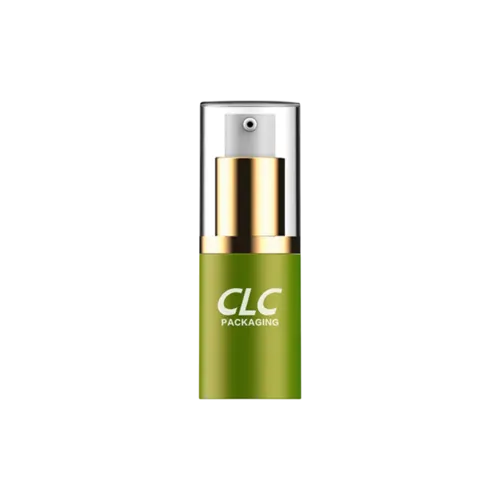 0.51oz / 15ml PP Airless Pump Bottle with Clear Flush Overcap, 0.25cc Dosage