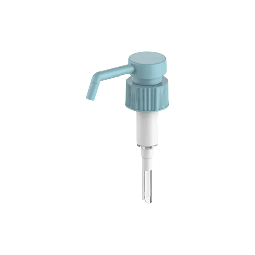 24-410 Ribbed PP Pump with Long Spout, 2cc Dosage