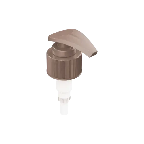 28-410 Ribbed PP Lotion Pump with Curved Head, 2cc Dosage