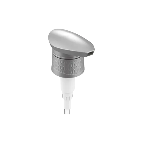 33-410 Ribbed PP Lotion Pump with Decorative Embossed Skirt, 4cc Dosage
