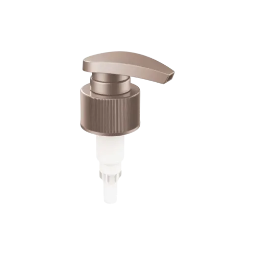 28-410 Ribbed PP Lotion Pump with Curved Head, 2cc Dosage