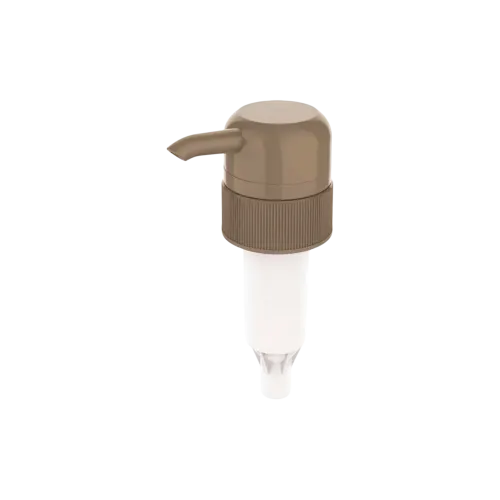 33-410 Ribbed PP Lotion Pump with External Spring Design and Spout, 6.5cc High-Output Dosage