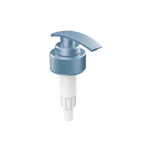 33-410 Ribbed PP Lotion Pump with Curved Rectangular Head, 4cc Dosage