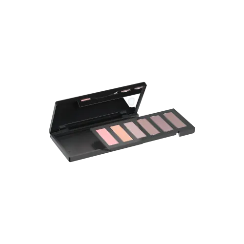 6-Pan Rectangle ABS Eyeshadow Palette with Slide-Out Drawer and Mirror