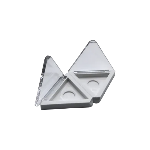 2-Pan Rhombus Diamond ABS Eyeshadow Palette with Twin Triangular Wells & Clear PMMA Lid