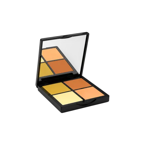 4-Pan Square ABS Pressed Powder Contour Palette with Mirror