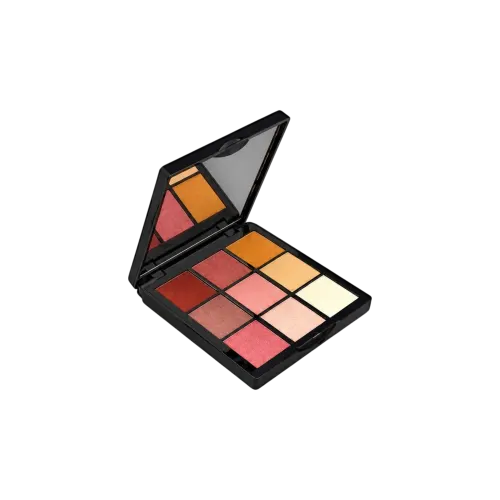 9-Pan Square ABS Eyeshadow Palette with Mirror & Custom Top Plate Lid