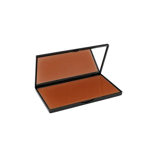 Deep Well Single-Pan Open-Well Rectangular ABS Cream Bronzer & Powder Compact with Mirror