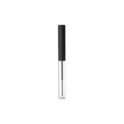 4.6ml / 0.16oz PETG Round Eyeliner Mascara Tube with Aluminum Cap & Nylon Comb Applicator