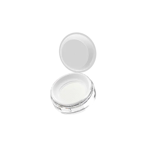 10g ABS Straight Sided Loose Powder Sifter Jar with Mesh Screen & Custom Top Plate Cap