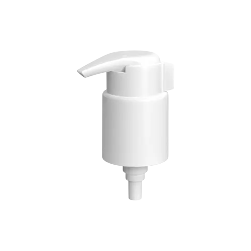 24-400 PP Teardrop Head Lotion Pump with Curved Nozzle, 0.48cc Dosage with External Spring, Twist Lock & E-Commerce Ship Clip
