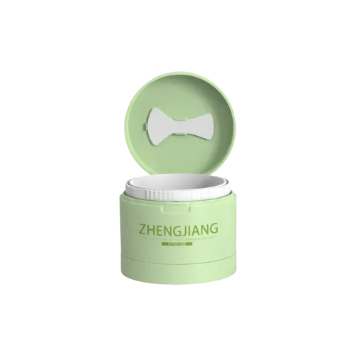 7.4oz / 220ml Refillable Monomaterial PP Double-Wall Straight Sided Cosmetic Jar with Hinged Cap & Integrated Spatula or Tweezers