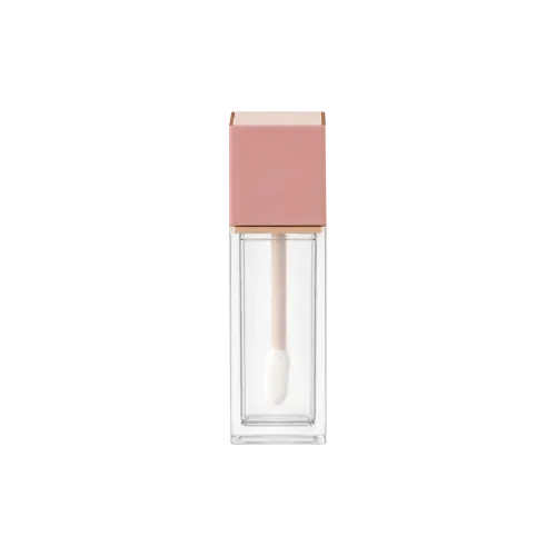 1oz / 33ml PETG Square Lip Gloss Tube with ABS Cap & Customizable Spatula Wand Applicator