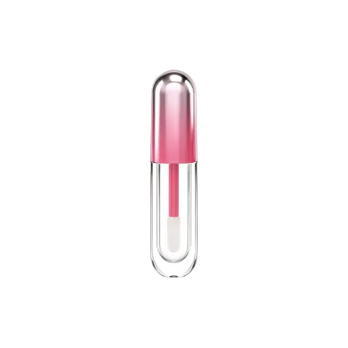 0.19oz / 5.5ml Thick-Wall PETG Round Pill-Shaped Lip Gloss Tube with ABS Cap & Customizable Doe-Foot Applicator