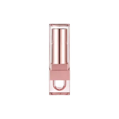 3.8g AS Square Lipstick & Lip Balm Stick with 12.1mm PP Bullet Cup, Thick-Wall Transparent Base, Transparent Cover & Metallized Inner Barrel