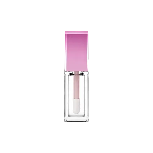 0.54oz / 16.1ml PETG Square Lip Gloss Tube with ABS Cap, Wiper & Customizable Wand Applicator