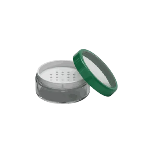 1.5oz / 45ml AS Plastic Straight Sided Loose Powder Sifter Jar with ABS Cap & PP Insert