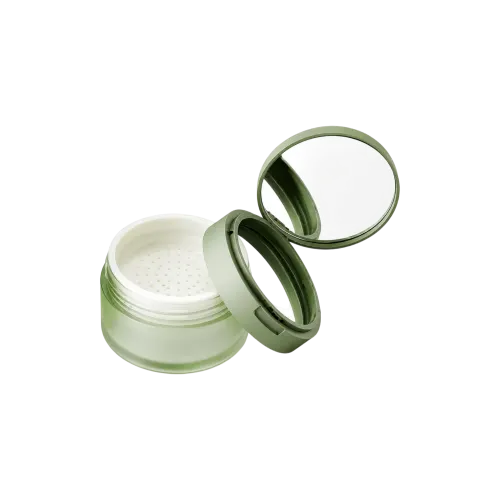 3.2oz / 95ml AS Straight Sided Loose Powder Sifter Jar with Hinged Flip Top Cap & Mirror