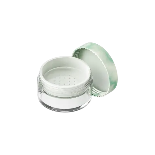 2.8oz / 84ml AS Straight Sided Loose Powder Sifter Jar with Custom Decorated Cap