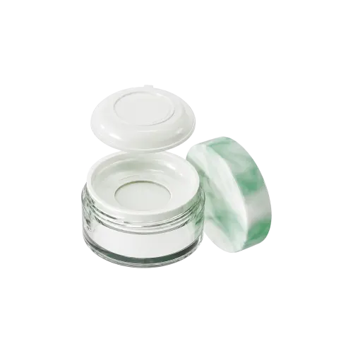 2.8oz / 84ml AS Straight Sided Loose Powder Sifter Jar with Mesh Screen, Hinged Flip-Up Sealing Disc & Custom Decorated Cap