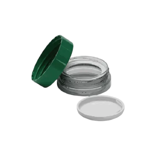 0.18oz / 5.2ml Low-Profile AS Plastic Straight Sided Cosmetic Pot with Sealing Disc & Tall Cap