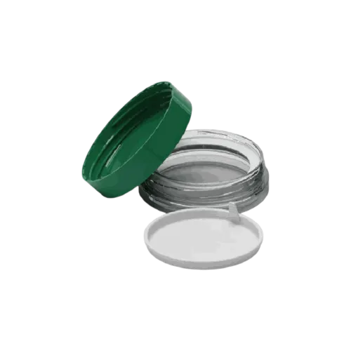 0.64oz / 19ml Low-Profile AS Plastic Straight Sided Cosmetic Pot with Sealing Disc & Tall Cap