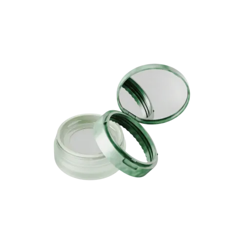 2oz / 60ml AS Plastic Straight Sided Loose Powder Mesh Sifter Jar with Flip Top Mirror Cap