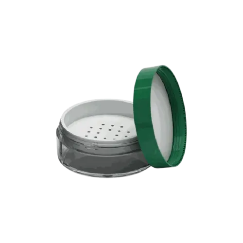 2.4oz / 70ml AS Straight Sided Loose Powder Sifter Jar with Lined ABS Cap